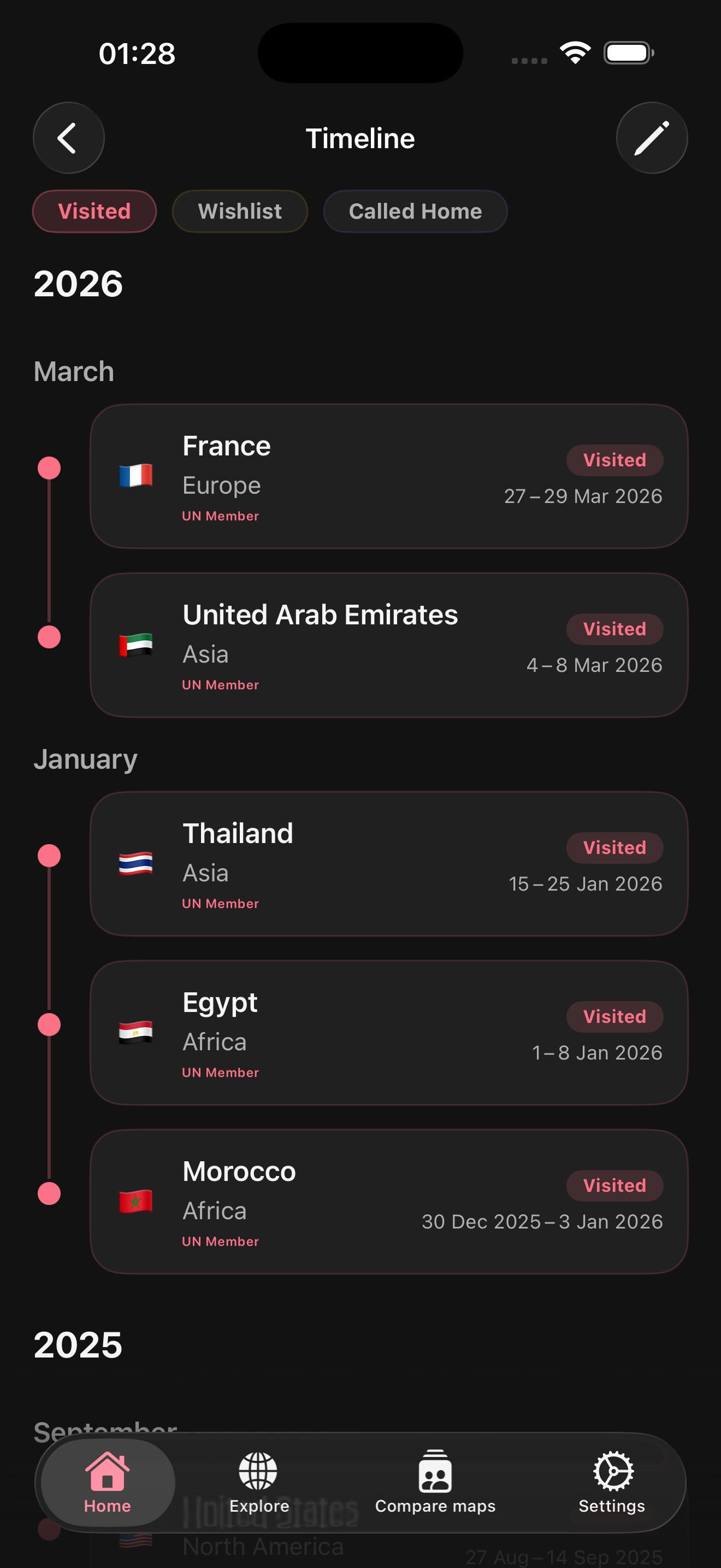 There timeline screenshot